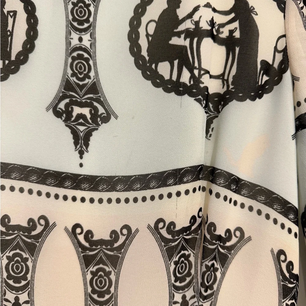 Ted Baker Cream and Black Graphic Long Sleeve Dress - Picture 5 of 6